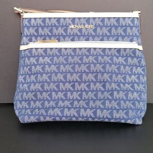 Michael Kors Kempton Denim Medium Messenger Bag, New